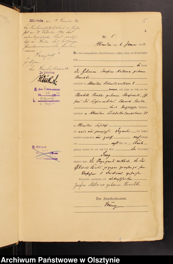 image.from.unit.number "Geburts-Haupt-Register Tom I, Nr 1-519"