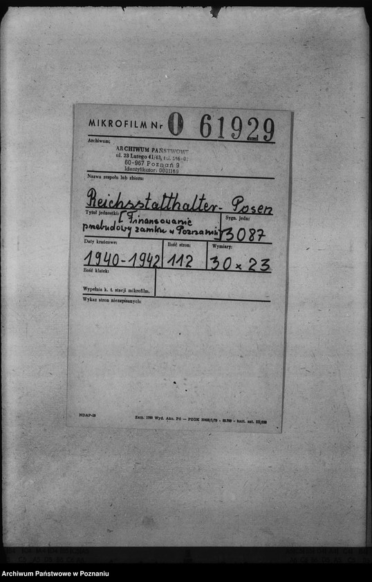 Obraz 2 z jednostki "Finansowanie przebudowy zamku w Poznaniu"