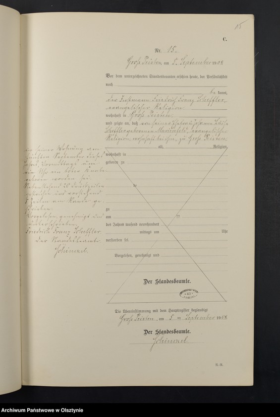 Obraz 17 z jednostki "Sterbe-Neben-Register Nr 1 - 23"