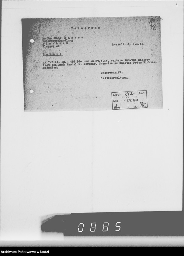 Obraz 16 z jednostki "Sammelschriftwechsel der Firmen H-K [Korespondencja z różnymi firmami zleceniodawcami G.V.]"