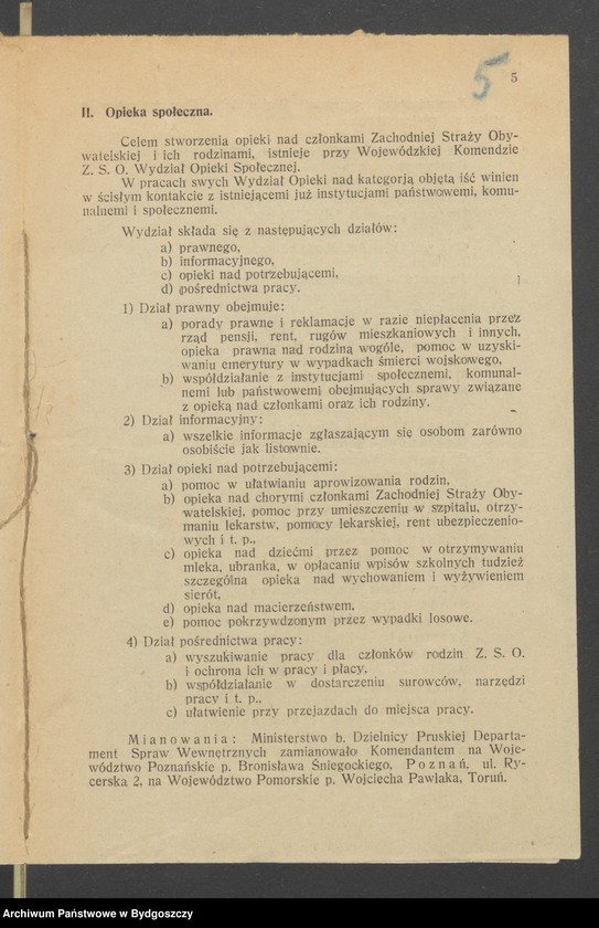 image.from.unit.number "Rozkazy zwykłe Nr: 2, 3, 4, 7, 8 Komendy Głównej Zachodniej Straży Obywatelskiej w Poznaniu"