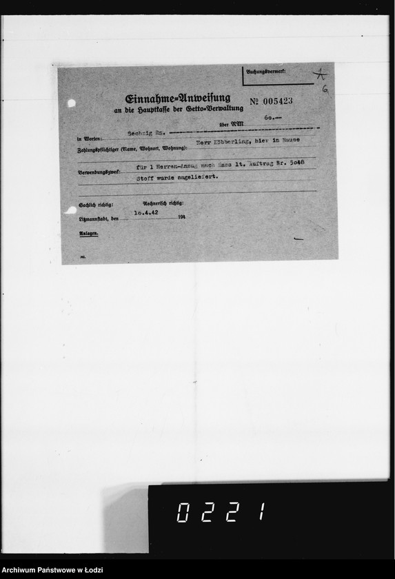 Obraz 11 z jednostki "Kürschnerei. [Zamówienia, rachunki i świadectwa dostaw]"