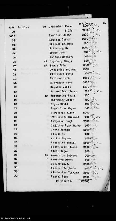 Obraz 11 z jednostki "Rejestr poborczy"