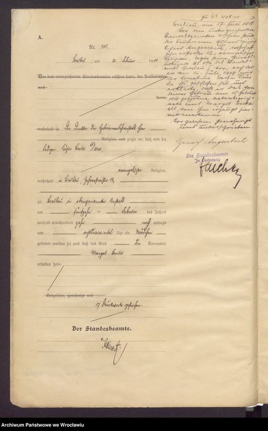 image.from.unit.number "Geburts-Haupt-Register Breslau IV 1910 Band 2"