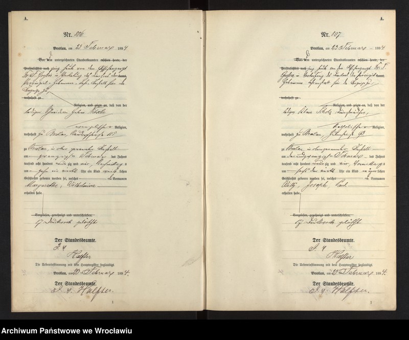 image.from.unit.number "Geburts-Haupt-Register Breslau II 1894 Band 3"