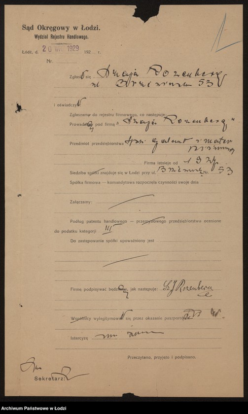 Obraz 3 z jednostki "Szaja Rozenberg- sprzedaż galanterii i materiałów piśmiennych"