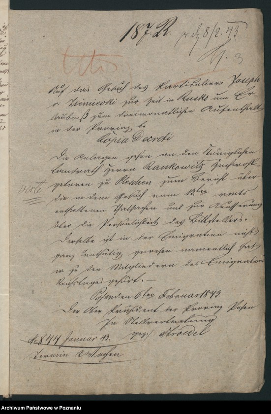 Obraz 6 z jednostki "A. betr. den polnischen Flüchtling Josef von Ziemięcki"