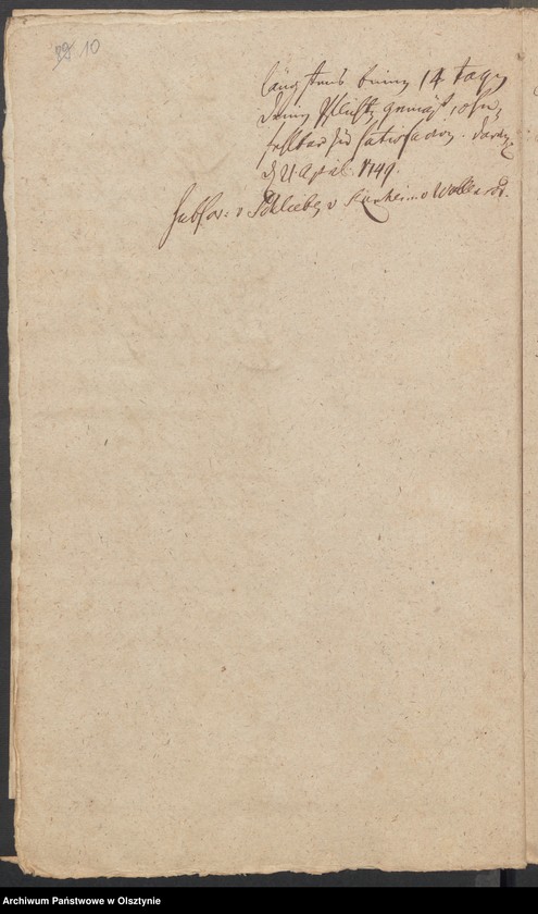 image.from.unit.number "In S. [Sachen] George Wilhelm von Schierstaedt auff Schildeck [Szyldak] wegen des Güttchens Gugenfeldt [Smolonek]"