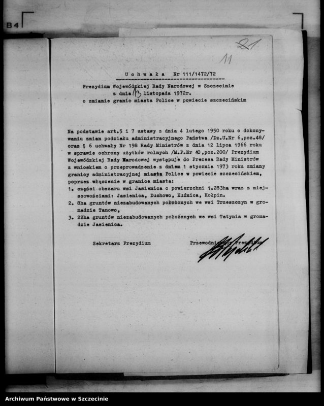 image.from.unit.number "Protokół posiedzenia Prezydium Wojewódzkiej Rady Narodowej  nr 111, miesiąc listopad"