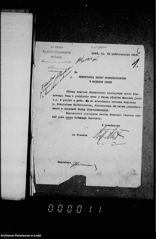 Obraz 9 z jednostki "Protokóły Zarządu Gminy Starozakonnych m. Łodzi [od 15 października 1914 r.]"