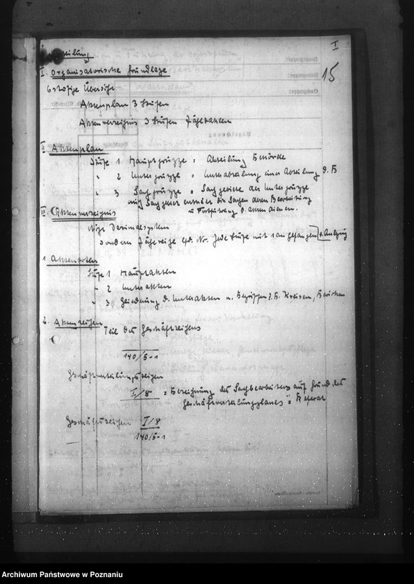 Obraz 19 z jednostki "Wykaz akt dla wydziału Wirtschaft und Arbeit"