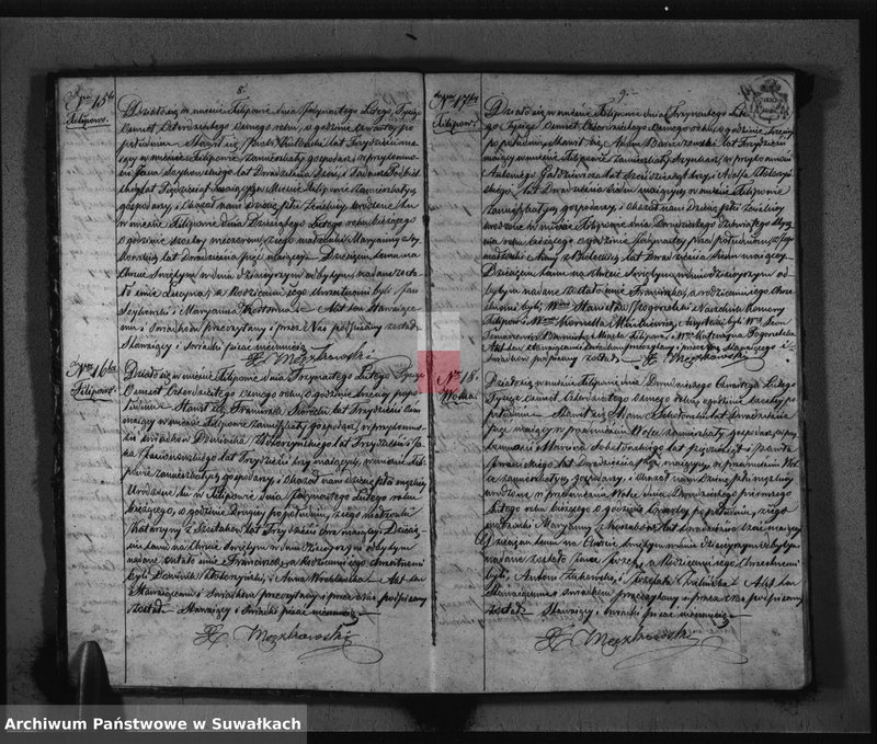 Obraz 7 z jednostki "Duplikat do zapisywania Aktów Urodzonych Zaślubionych i Zmarłych w Parafii Filipowskiey na rok 1848-my"
