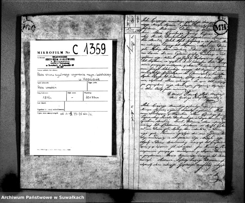 image.from.unit.number "Akta Urodzonych Gminy Kopciowskiey od 1-go Stycznia 1815"
