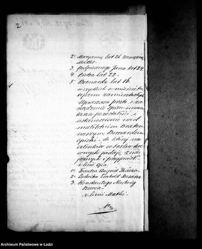 Obraz 6 z jednostki "Akta tyczące się ustanowienia opieki nad nieletnim dzieckiem i spisu inwentarza pozostałości po Józefie i Katarzynie małżonkach Klainwechter"