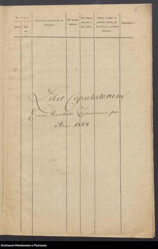 Obraz 5 z jednostki "Liber baptisatorum [Copulatorum et Mortuorum]."