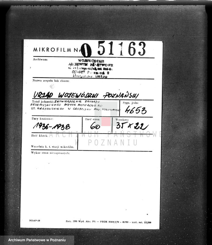 Obraz 2 z jednostki "Zatwierdzenie zakładu przemysłowego młyna motorowego St. Krajewskiego w Grodzisku, pow. nowotomyski"