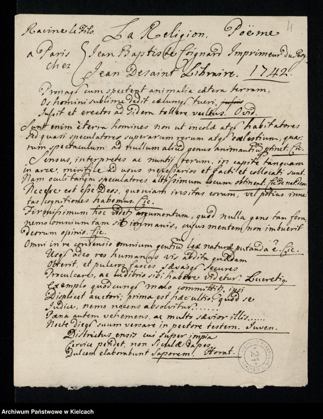 Obraz 4 z jednostki "Dokumenty papierowe z XVII i XVIII wieku dot. różnych spraw"