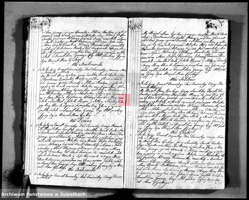 image.from.unit.number "Księga aktu ślubnego gminy suwalskiey, powiatu dąbrowskiego, departamentu łomżyńskiego od dnia 1-go maja 1812 do pierwszego maja 1813 roku"