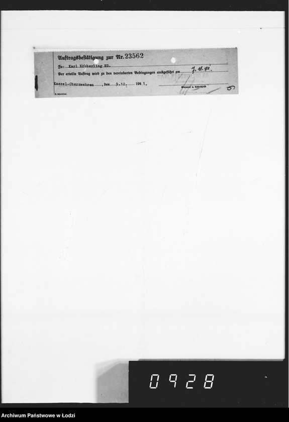 Obraz 10 z jednostki "K.Köberlin.18 Aufträge [Pokwitowania odbioru]"