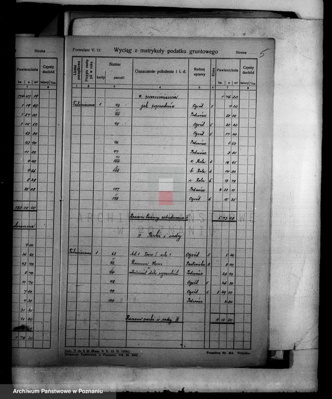 Obraz 9 z jednostki "Operat wyłączeń w myśl art.4 i 5 ustawy o reformie rolnej majątku Falmierowo powiatu wyrzyskiego mikrofilm"