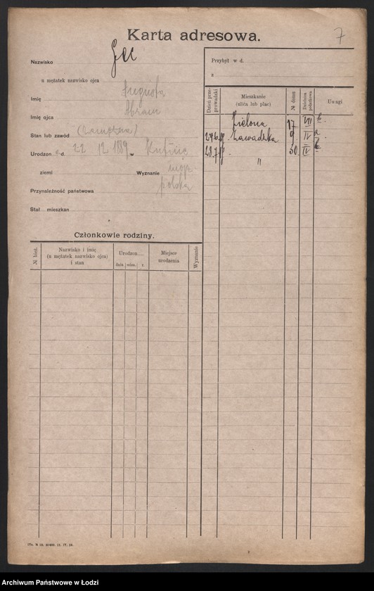 Obraz 9 z jednostki "[Spis ludności Łodzi] Gebora - Gelbart"