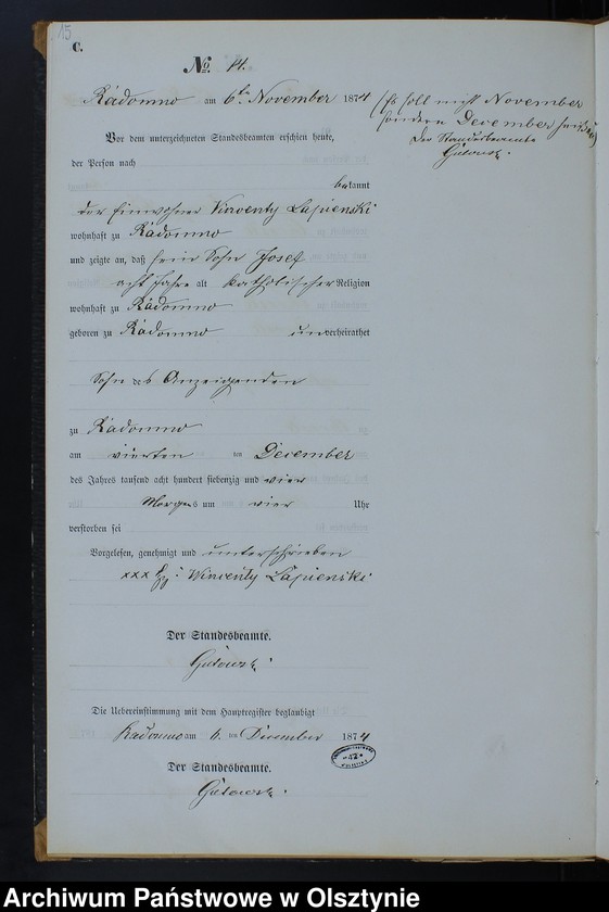 image.from.unit.number "Sterbe-Neben-Register Nr 1 - 19"