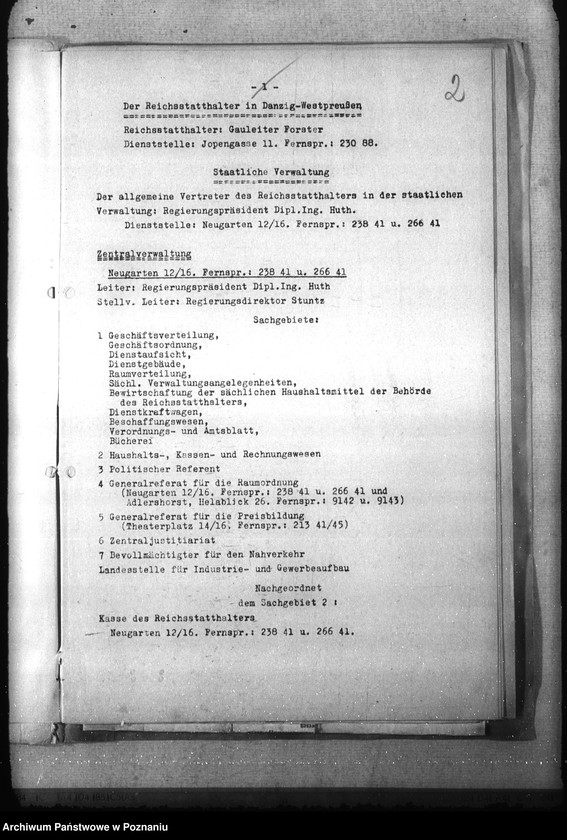 Obraz 6 z jednostki "Geschäftsverteilungsplan der Behörde des Reichsstatthalters in Danzig- Westpreussen"