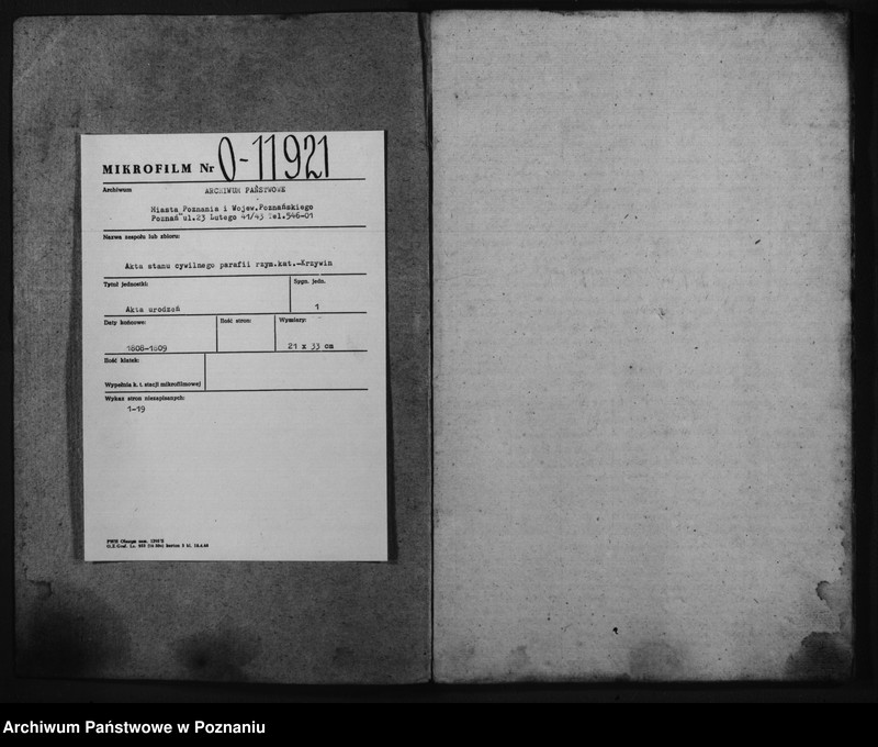 image.from.team "Akta stanu cywilnego Parafii Rzymskokatolickiej Krzywiń (pow. kościański)"