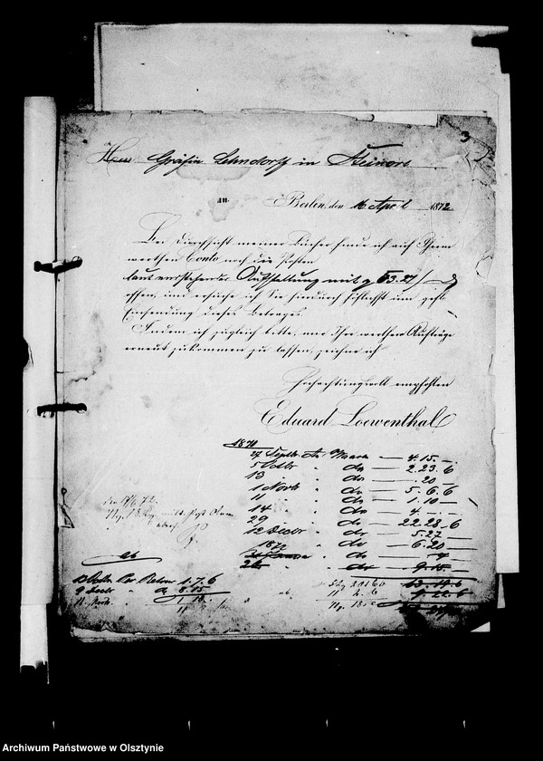 image.from.unit.number "/Geschäftsbriefverkehr des Justizrats Magnus Meitzen u. a. Rechtsänwalte u. Notare mit dem gräfl. Sekretär C. Schmidt u. dem Grafen/"