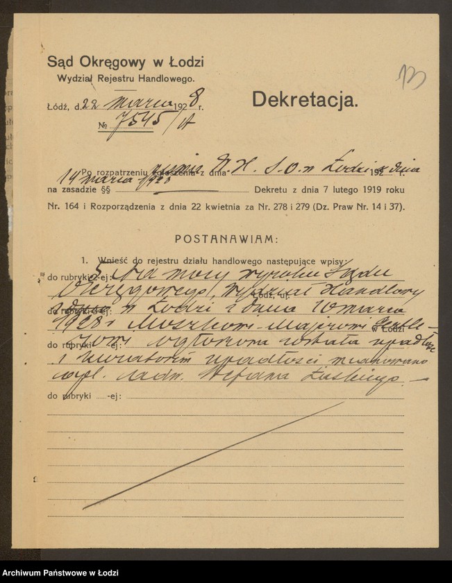 Obraz 15 z jednostki "Moszek Majer Geltler- wyrób pończoch"