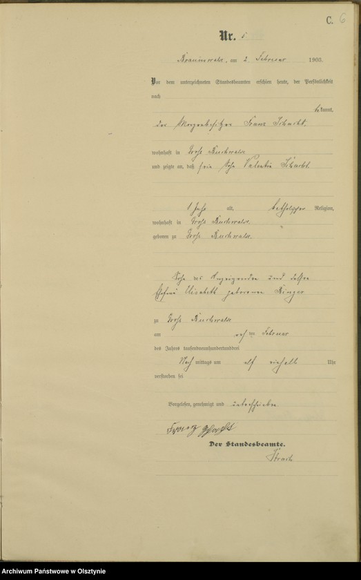 image.from.unit.number "Sterbe-Haupt-Register Nr 1 - 42"