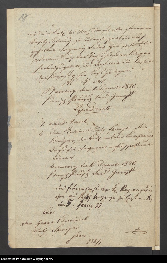 image.from.unit.number "Acta Manualia des Regierungs Fiscalats in Bromberg in Sachen des Bernardiner Kloster in Bromberg weder die Friedens Richter Taeuenbnersche Erben wegen Turbation in Besitz einer Wiese"