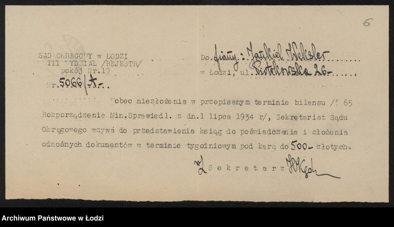 Obraz 8 z jednostki "Jankiel Weksler – sprzedaż bawełnianych wyrobów"