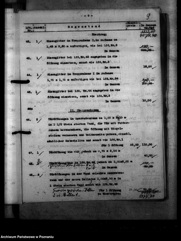 Obraz 13 z jednostki "Umbau. Polizeigefängnis Posen und Fort Radziwill"