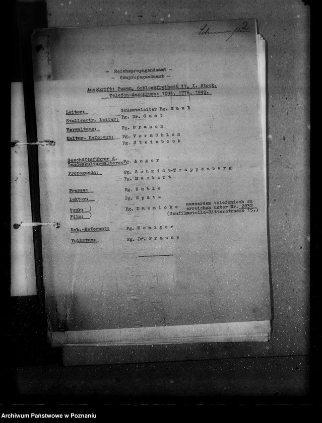 Obraz 6 z jednostki "Verzeichnis von Behördenadressen"