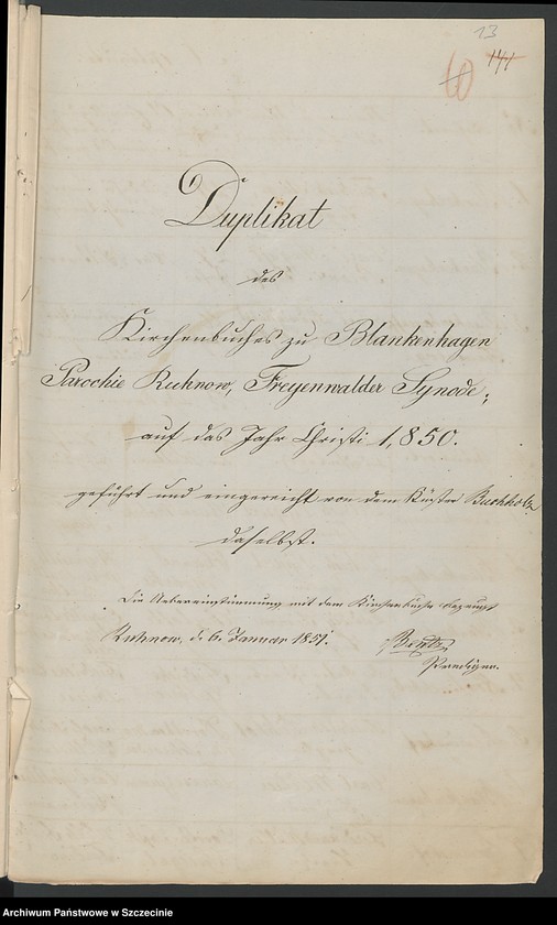 image.from.unit.number "Die Kirchenbuchs Duplicate von Ruhnow [Runowo], Winingen [Winniki], Piepstock [Podlipce], Blankenhagen [Dłusko], Neu Buchholtz [Pławnica], Dorothenthal [Sarnikierz]"