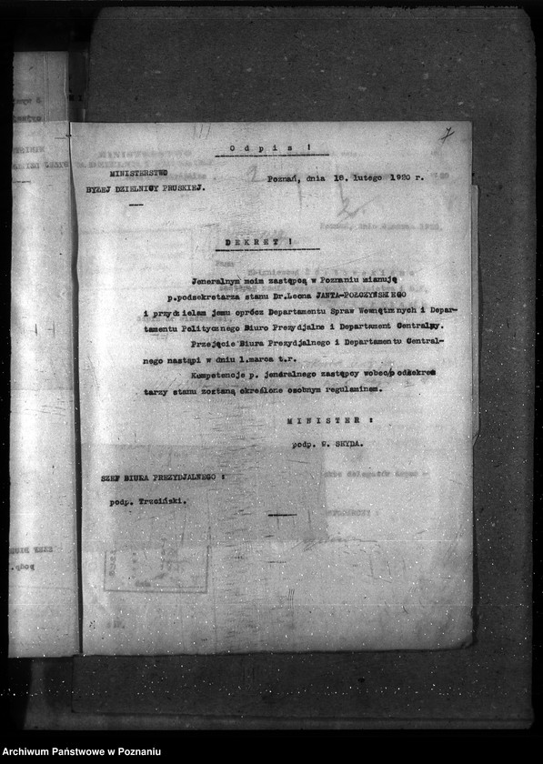 Obraz 11 z jednostki "Sprawy gospodarcze-ogólne Organizacja Ministerstwa b. Dzielnicy Pruskiej"