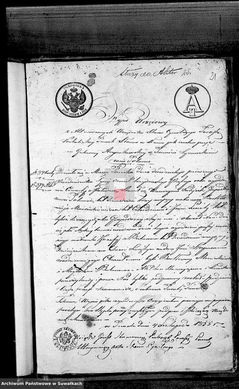 image.from.unit.number "Dowody służące do Akt Ślubnych Parafii Berzniki z roku 1855"