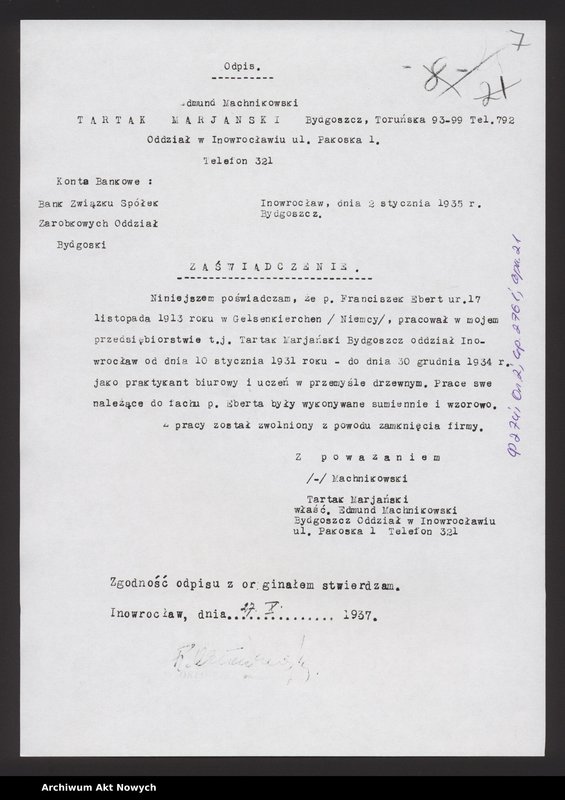 Obraz 10 z jednostki "Akta osobowe policjanta z województwa tarnopolskiego - Ebert Franciszek"