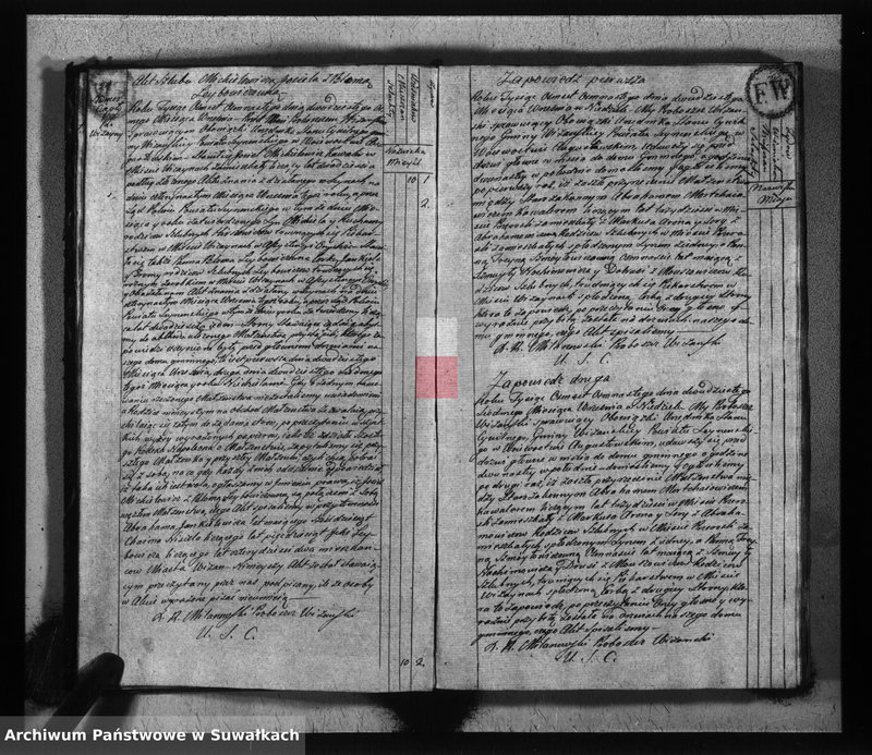 Obraz 15 z jednostki "Akta zaślubionych gminy wiżańskiey obwodu seyneńskiego, w województwie augustowskim od dnia 1-go stycznia do dnia ostatniego miesiąca grudnia 1818 roku"