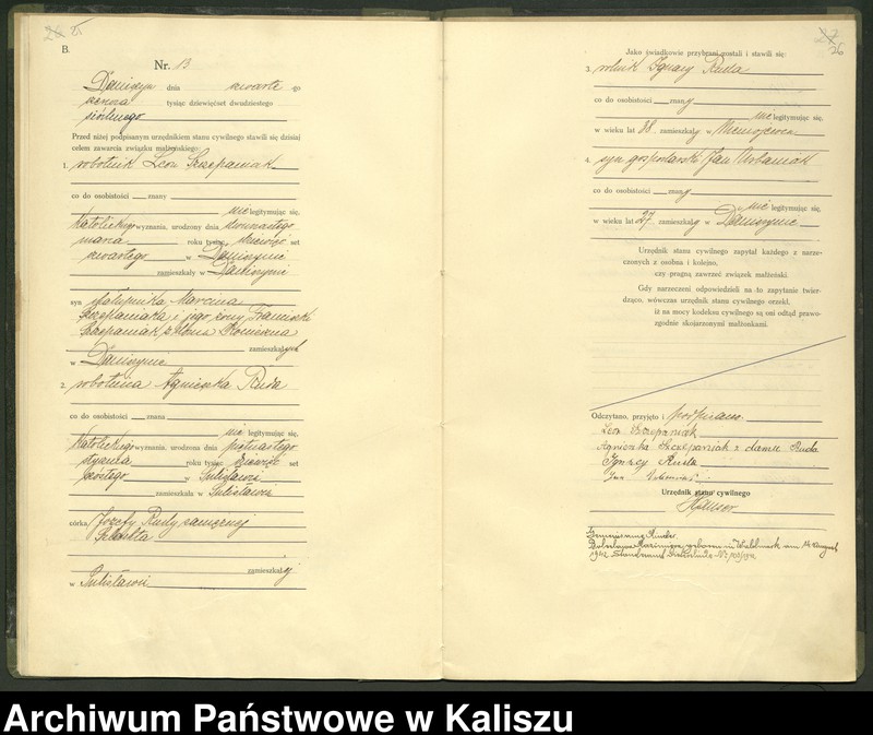 Obraz 16 z jednostki "[Księga małżeństw]"