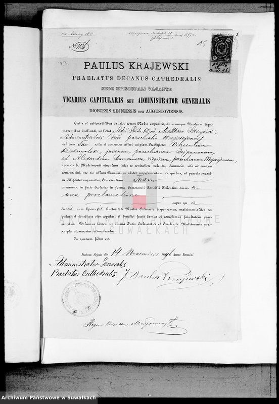 image.from.unit.number "Dokumenty K knige Brakosočetavšichsja Vejsejskogo R. Katoličeskogo Prichoda v 1897 godu"