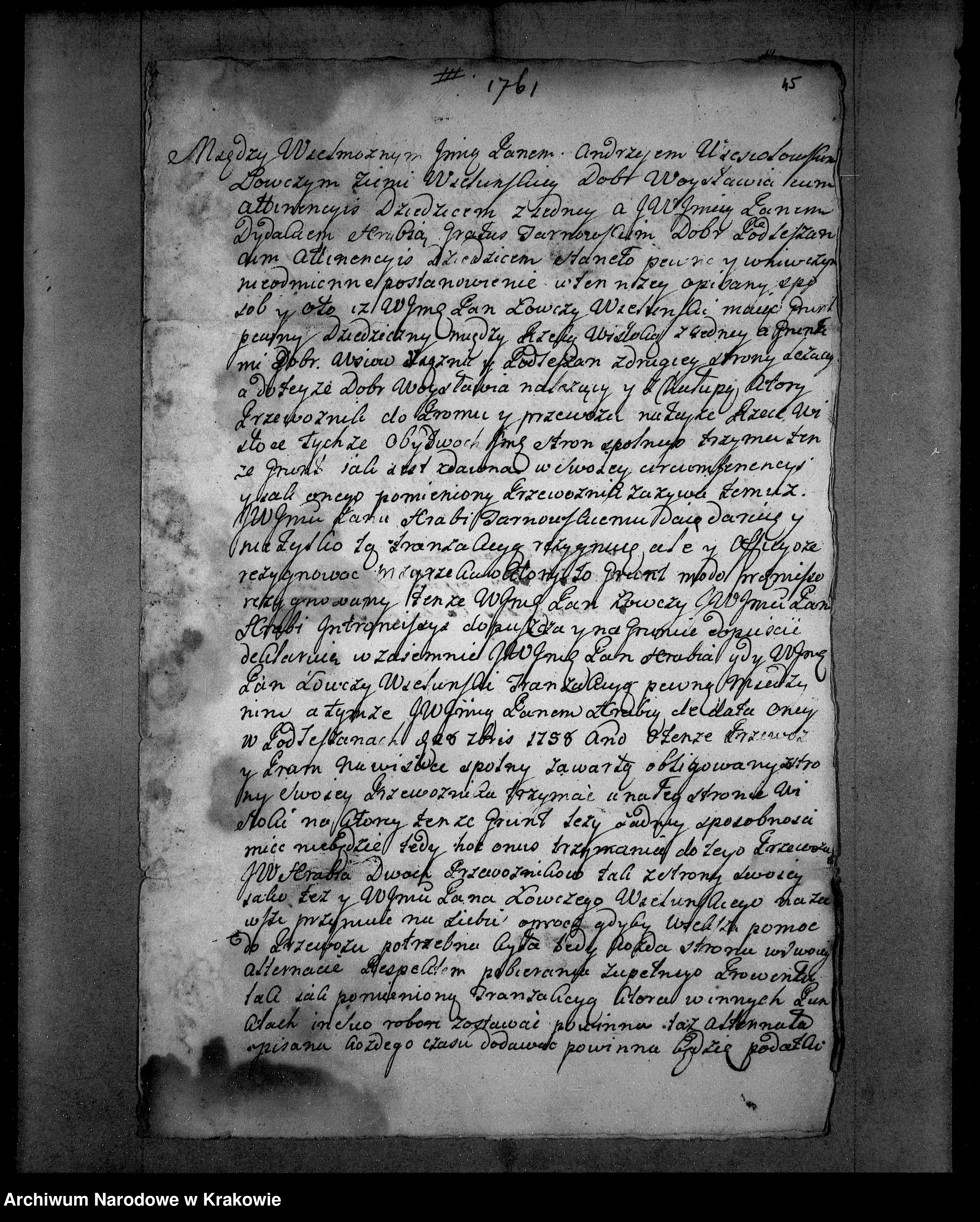 Skan z jednostki: Sprawy rodzinno-majątkowe. Podleszańska linia Tarnowskich 