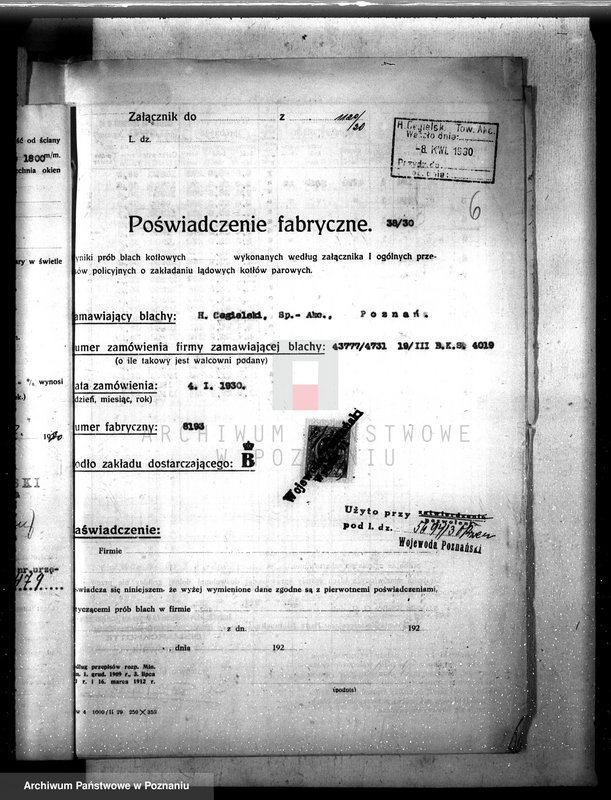 Obraz 11 z jednostki "Cukiernia w Kościanie nr woj. kotła 6479"