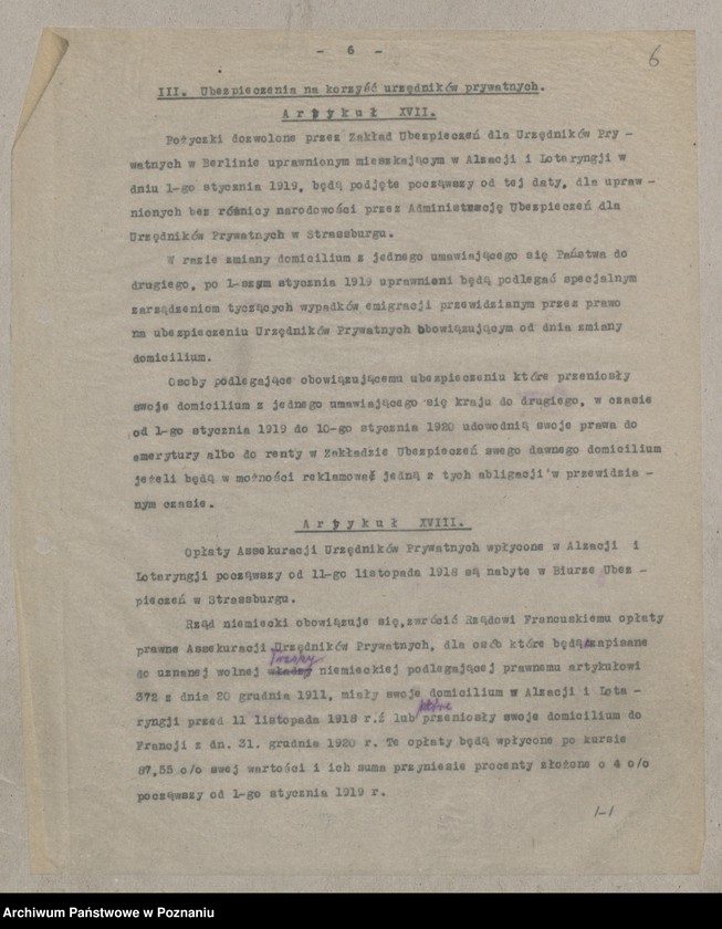 Obraz 8 z jednostki "[Materiały dotyczące rozliczeń Francji z Niemcami zgodnie z Traktatem Wersalskim odnośnie ubezpieczeń społecznych]"