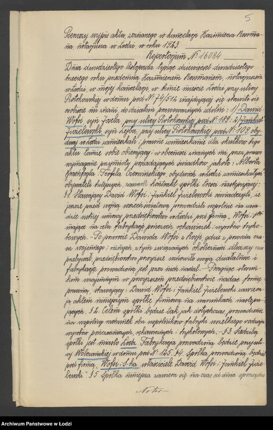 Obraz 7 z jednostki "Dawid Wolski i S-ka – fabryka wyrobów pończoszniczych, rękawicznych i trykotowych"
