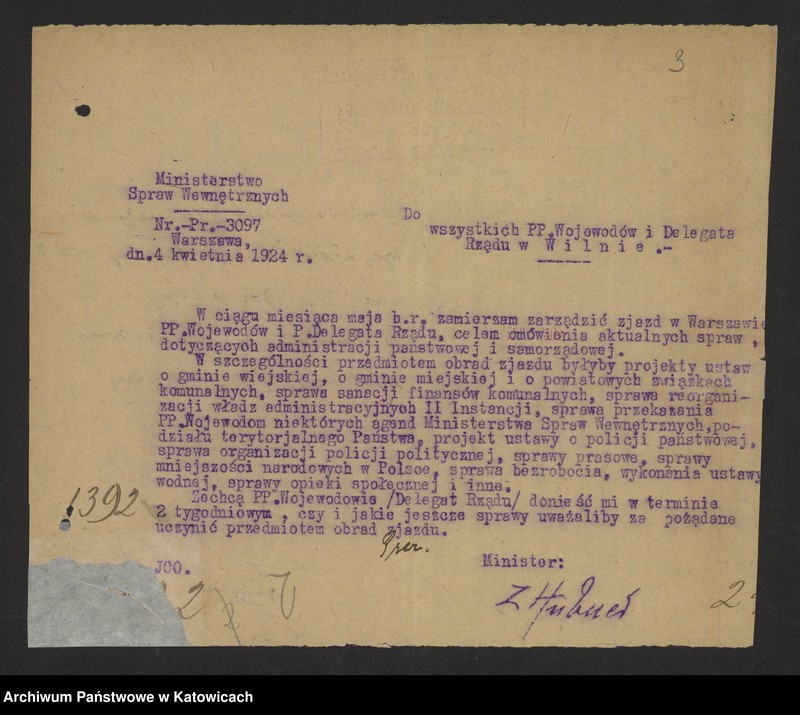 image.from.unit.number "[Konferencje wojewodów w Warszawie: zawiadomienia, porządki obrad, referaty ministerialne, materiały informacyjne wydziałów UWŚl, starostw i urzędów niezespolonych, przeważnie w sprawach gospodarczych i administracyjnych]"