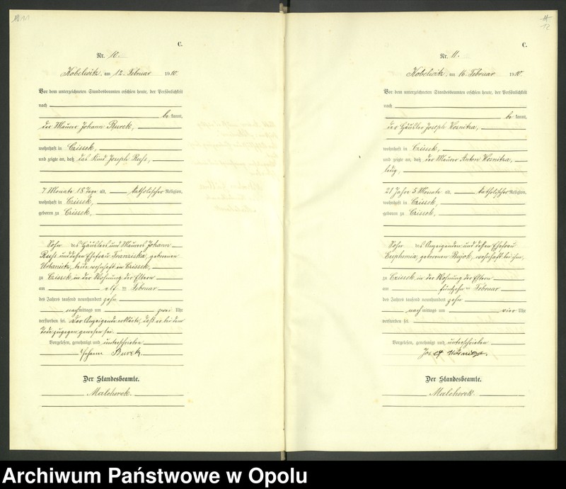 image.from.unit.number "Urząd Stanu Cywilnego Kobylice Księga Zgonów Rok 1910-1911"