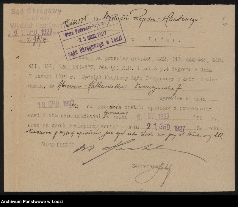 Obraz 8 z jednostki "Abram Halbersztat- wyrób towarów włókienniczych"