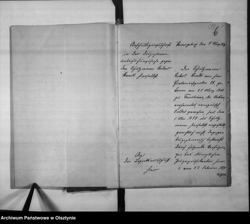 image.from.unit.number "Disciplinar Verfahren wieder den Schutzmann Robert Kundt"